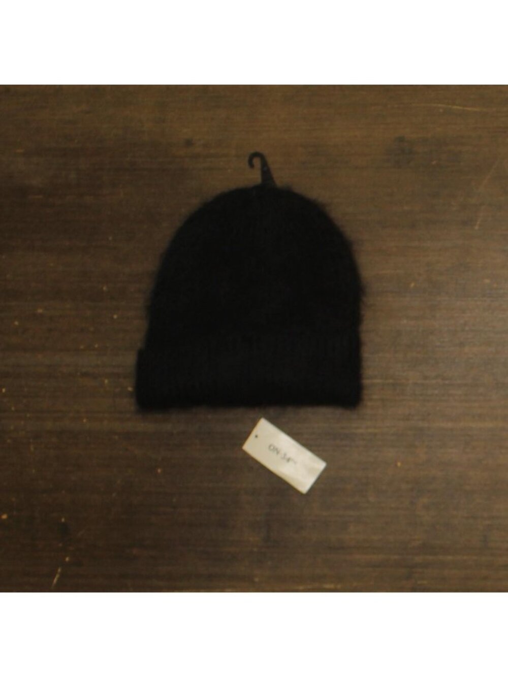 NWT On 34th Womens Solid Brushed Beanie Rolled Cuff Fuzzy MO1542505 Black